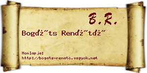 Bogáts Renátó névjegykártya